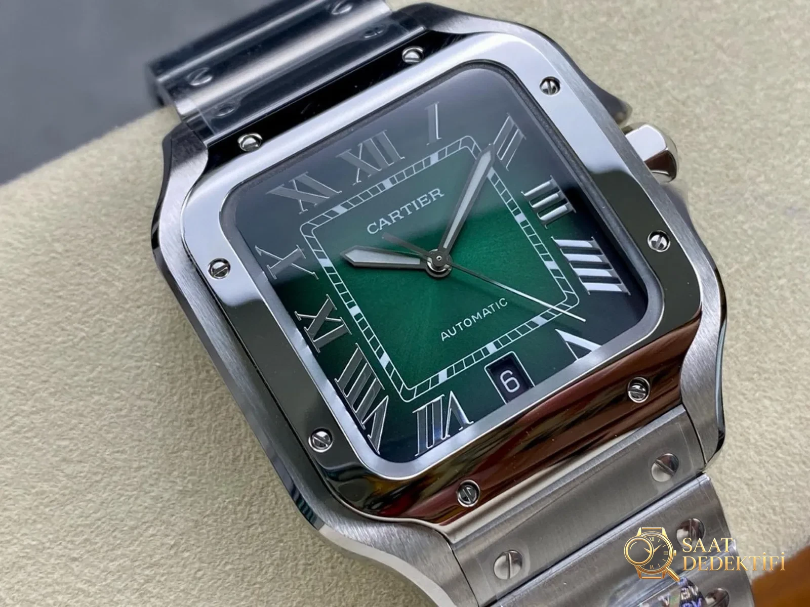 BV Factory Cartier Santos erkek saati almaya değer mi? - Kadran Detayı ve Bezel İşçiliği