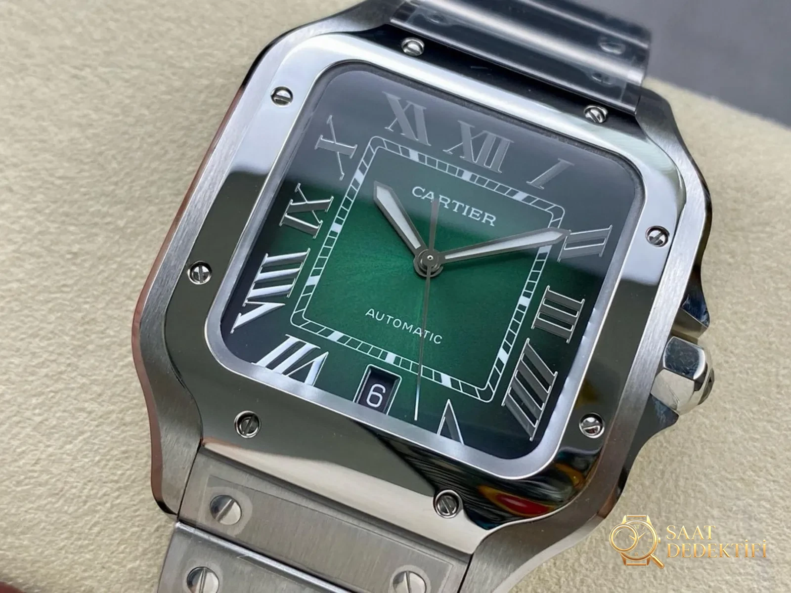 BV Factory Cartier Santos erkek saati almaya değer mi? - Kasa Profili ve Kurma Kolu İncelemesi