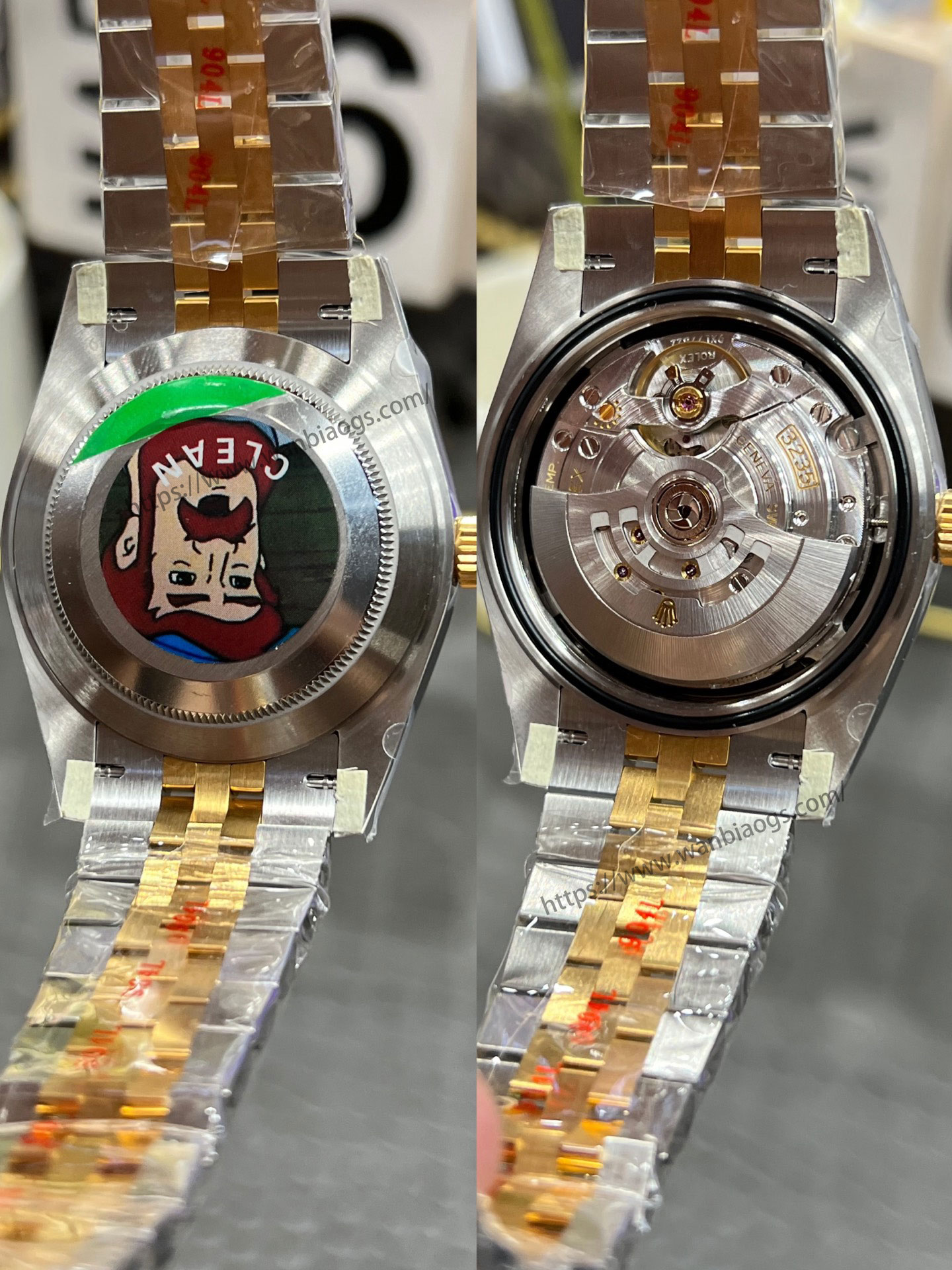C Rolex Datejust serisi / 41 mm iki renkli altın siyah elmas kadran / Shanghai 3235 tabanlı Dandong tam otomatik mekanizma — 7. fotoğraf