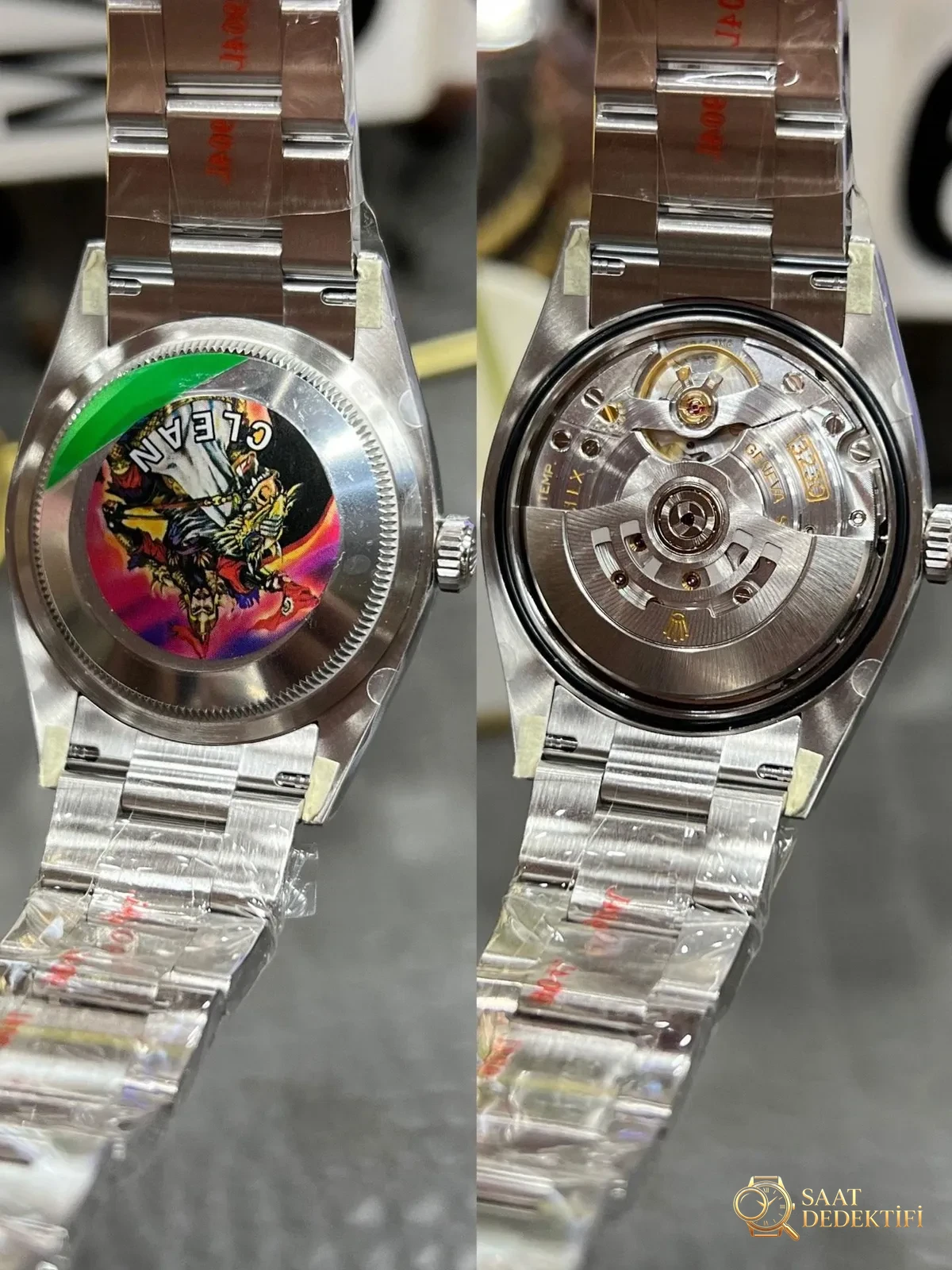 C Rolex Oyster Perpetual serisi / 36 mm mavi kadran / Shanghai 3230 tam otomatik boşluksuz mekanik mekanizmalı - Fosfor ve Super-LumiNova Gece Görünümü