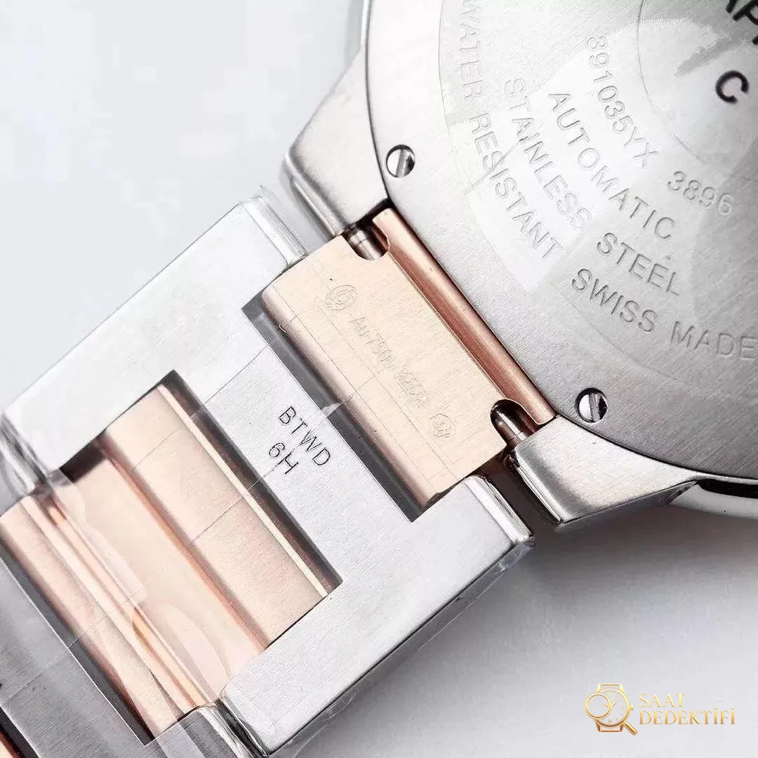 Cartier 2019 yeni iki renk altın V6 Factory Ballon Bleu 28 mm/33 mm/42 mm inceleme ve kısa değerlendirme - Makro Kadran ve İndeks İşçiliği