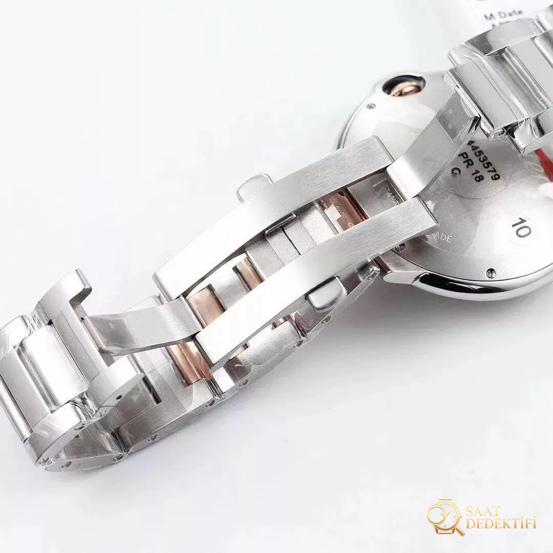 Cartier 2019 yeni iki renk altın V6 Factory Ballon Bleu 28 mm/33 mm/42 mm inceleme ve kısa değerlendirme - Mekanizma Zemberek ve Balans Detayı