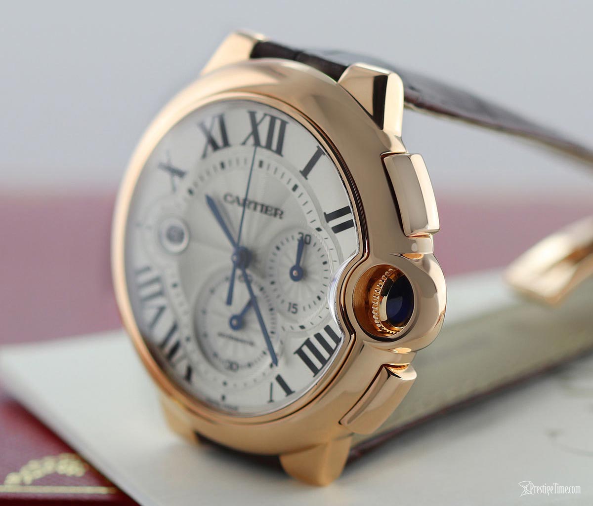 Cartier Ballon Bleu Kronograf Mavi Cabochon