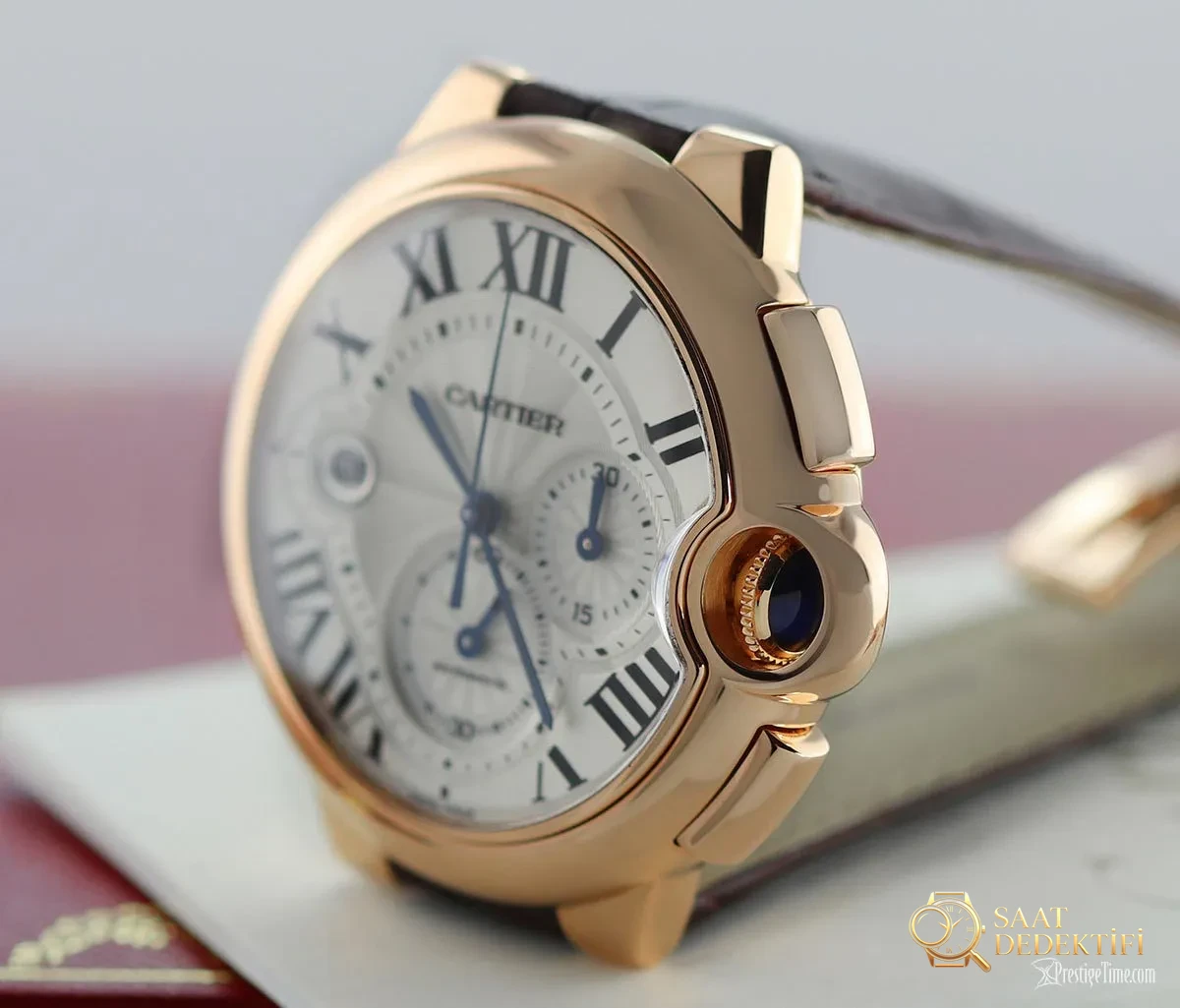 Cartier Ballon Bleu Kronograf Mavi Cabochon
