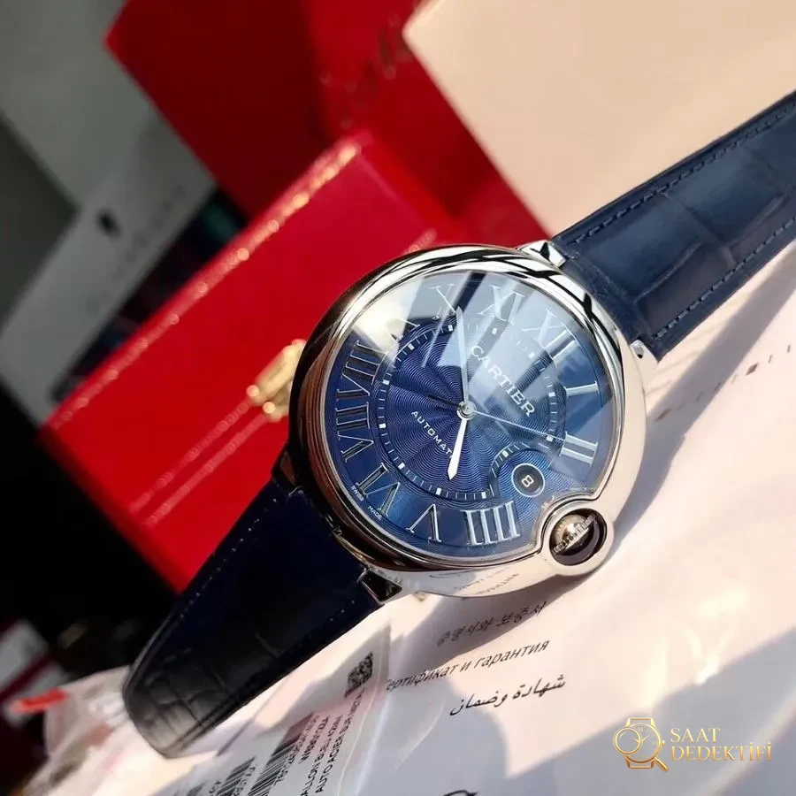 Cartier Ballon Bleu serisi 42 mm erkek mekanik saatinin incelemesi - Kadran Detayı ve Bezel İşçiliği