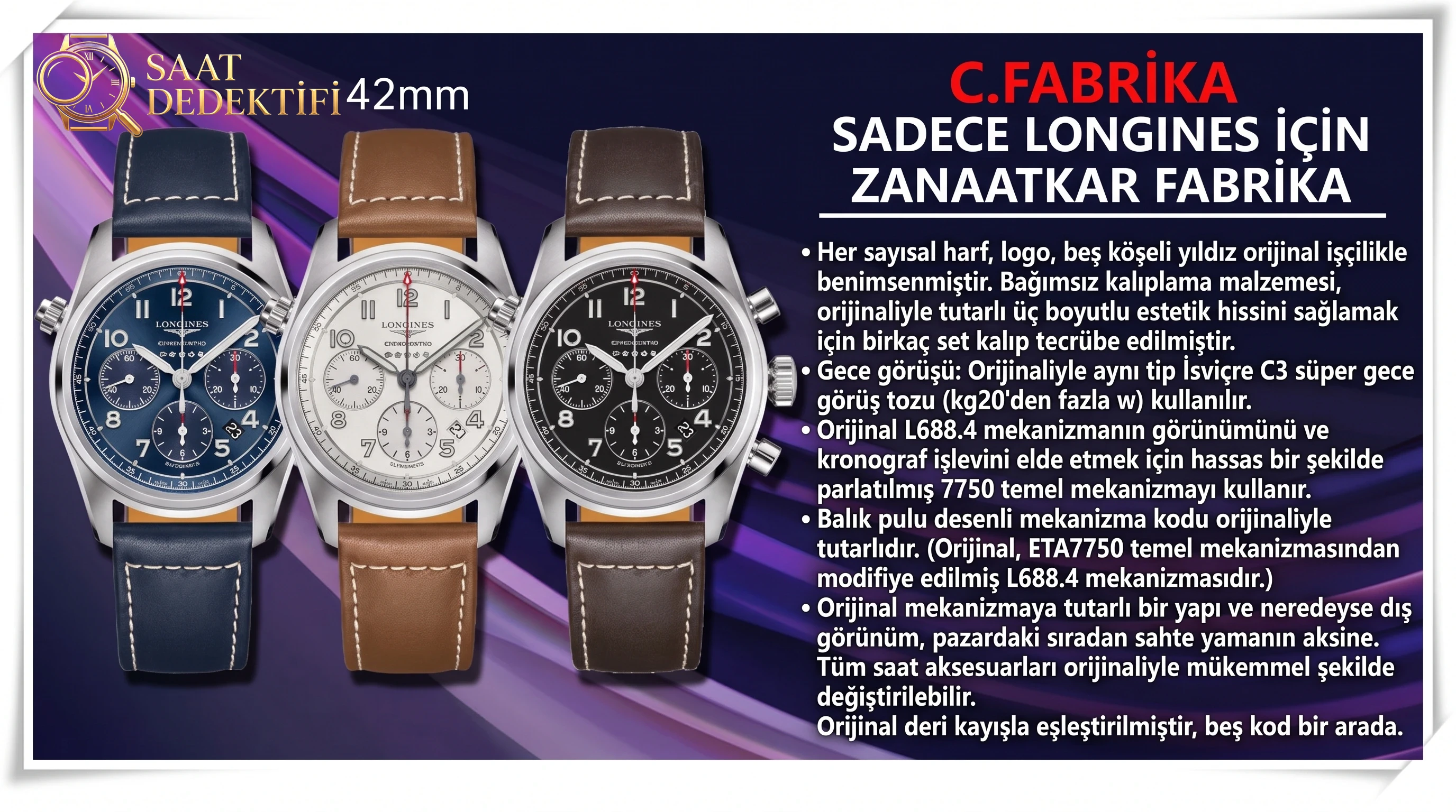 CF Factory Longines Spirit Five Star General kronograf saatinin zayıf noktaları neler? - Kadran Detayı ve Bezel İşçiliği