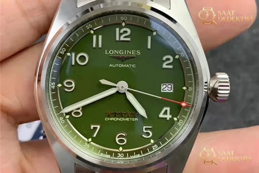 CF Factory Longines Spirit serisi yeşil kadranlı saat incelemesi - Kadran Detayı ve Bezel İşçiliği