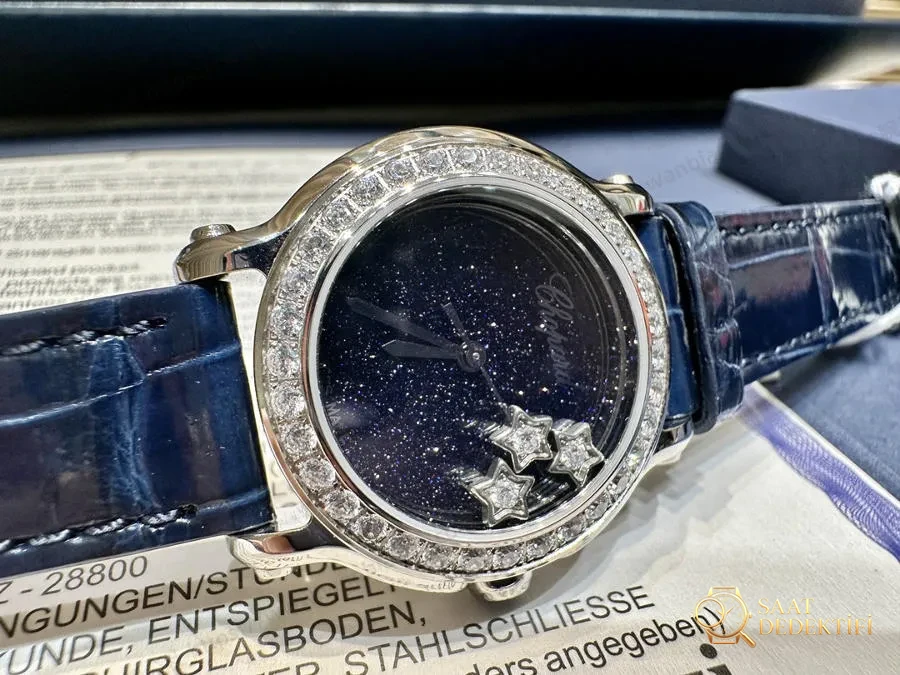 Chopard Happy Diamonds Serisi 150. Yıl Sınırlı Üretim Modeli - Kadran Detayı ve Bezel İşçiliği