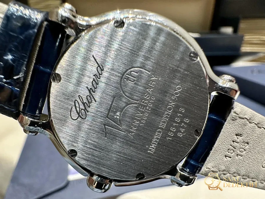 Chopard Happy Diamonds Serisi 150. Yıl Sınırlı Üretim Modeli - Makro Kadran ve İndeks İşçiliği