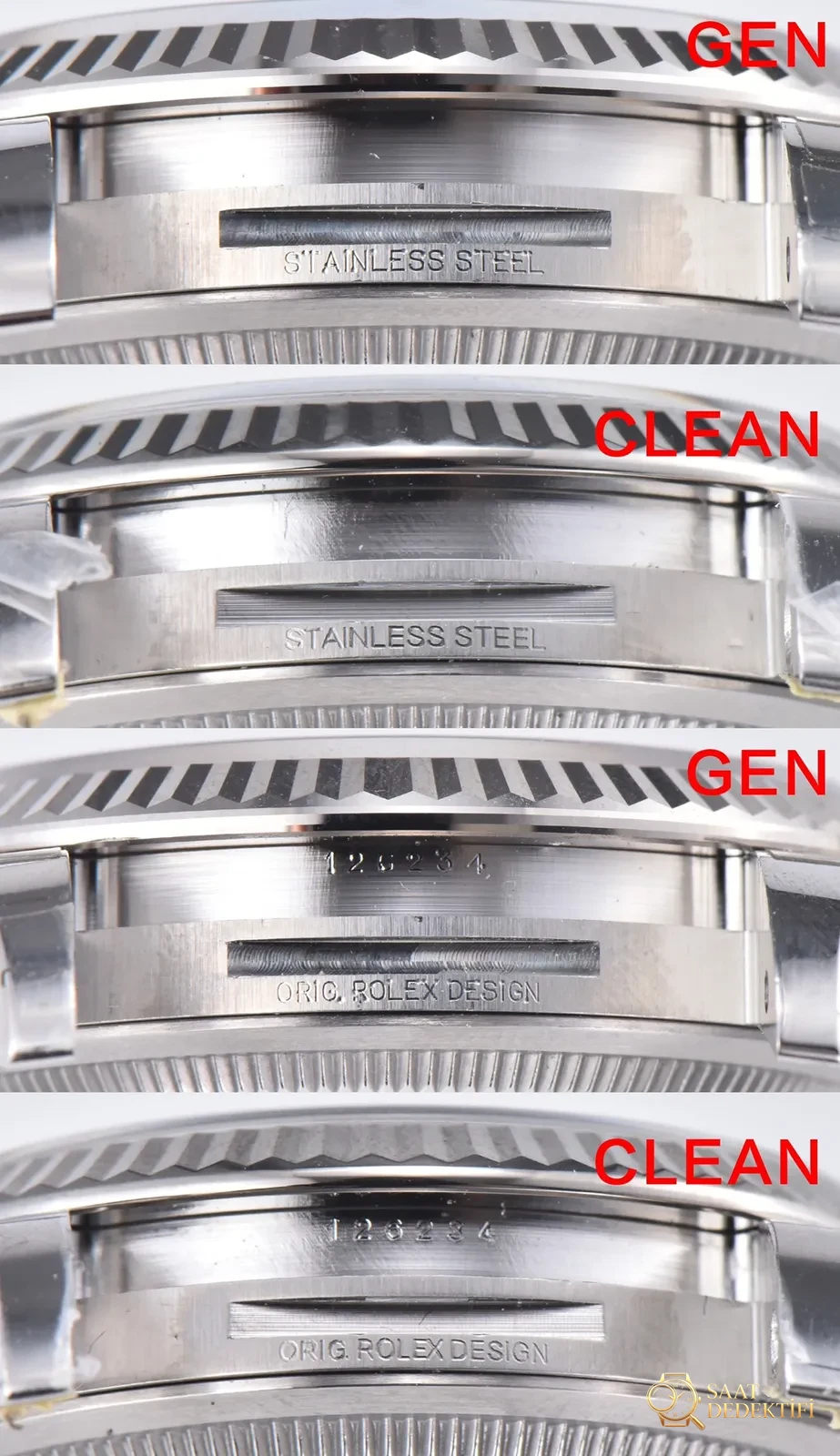 Clean [36 mm]Rolex Datejust Serisi m126234-0047 Kol Saati - Makro Kadran ve İndeks İşçiliği