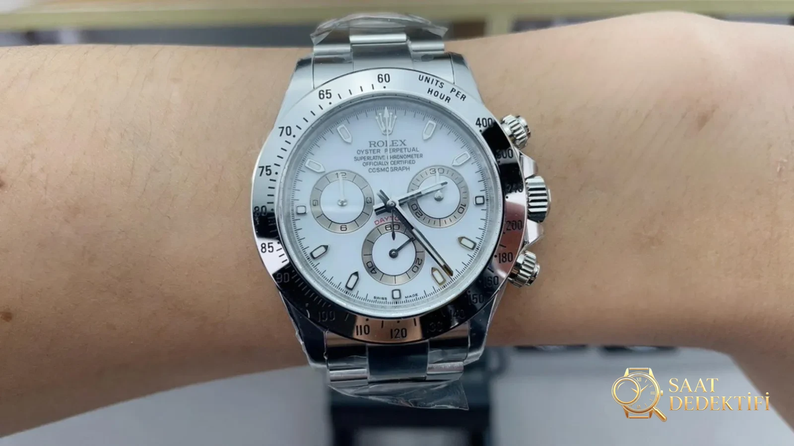 Clean beyaz çelik Daytona 116520 ilk bakışta replika belli olur mu? - Bilekte Duruş ve Kasa Orantısı