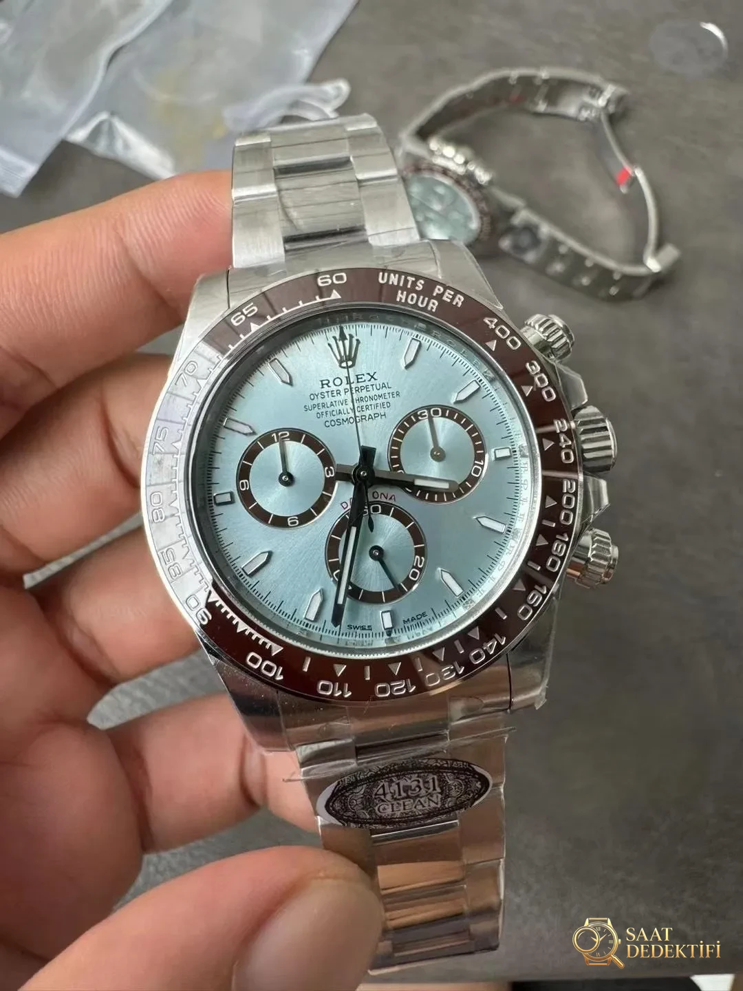 Clean buz mavisi Daytona 4131 mekanizma versiyonu tanıtımı - Kadran Detayı ve Bezel İşçiliği