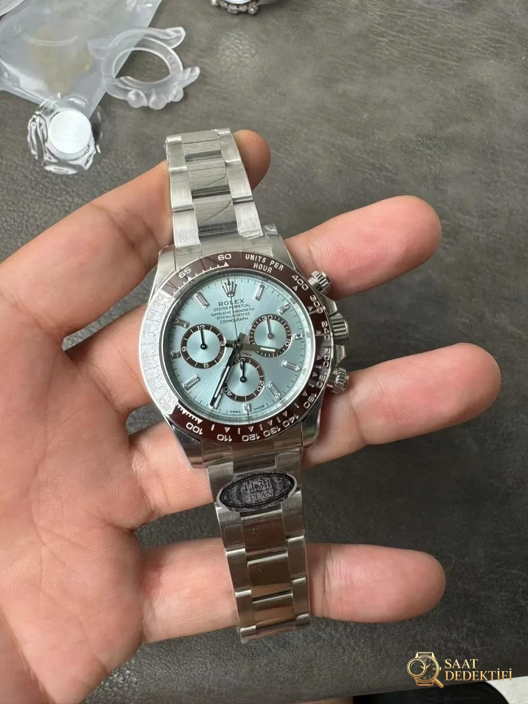 Clean buz mavisi Daytona 4131 mekanizma versiyonu tanıtımı - Fosfor ve Super-LumiNova Gece Görünümü