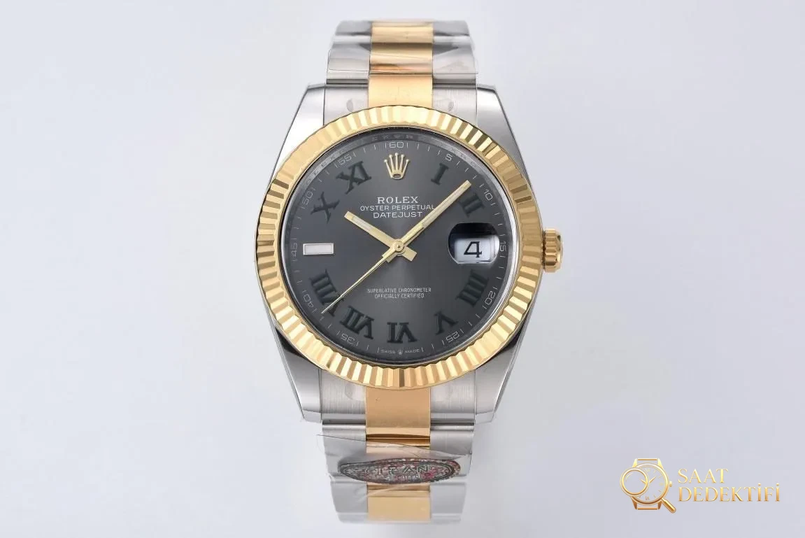 CLEAN Fabrikası 41 mm Two-Tone Datejust: Göz Alıcı Yeni Model - Bezel Rakam Oyukları Platin Dolgusu