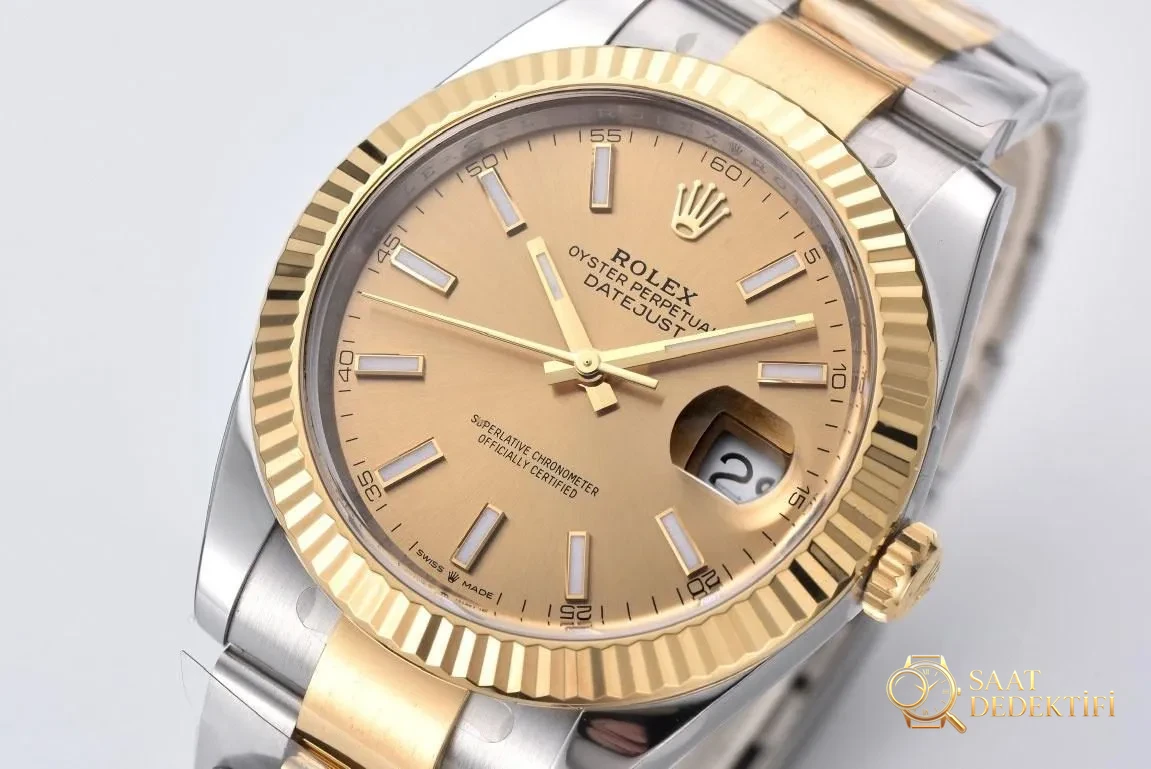 CLEAN Fabrikası 41 mm Two-Tone Datejust: Göz Alıcı Yeni Model - Bezel İçi Rehaut Gravürü ve Hizalaması