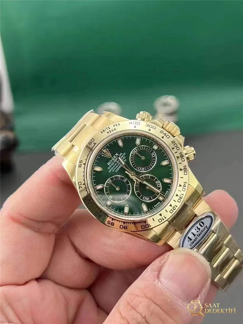 Clean fabrikasının Rolex yeşil-altın Daytona