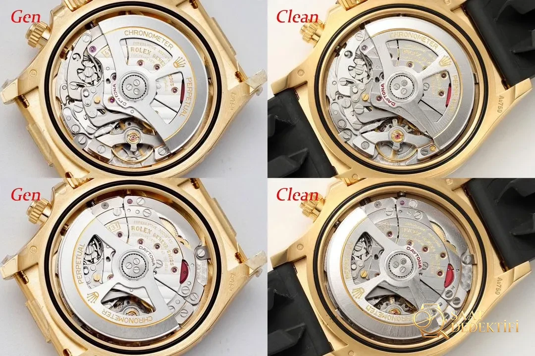 [Clean Factory 2025 Yılın Çalışması | Rolex Daytona 4131 mekanizma «Victoria Beckham modeli» gerçek-replika karşılaştırması nihai analizi] - Kasa Profili ve Kurma Kolu İncelemesi