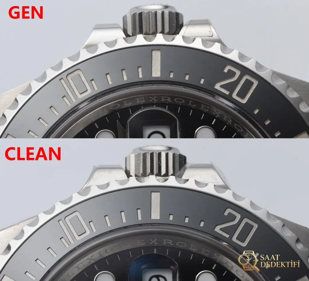[Clean Factory 2025 Yılın Çalışması | Rolex Daytona 4131 mekanizma «Victoria Beckham modeli» gerçek-replika karşılaştırması nihai analizi] - Kurma Kolu Koruyucusu ve Tepe Logosu
