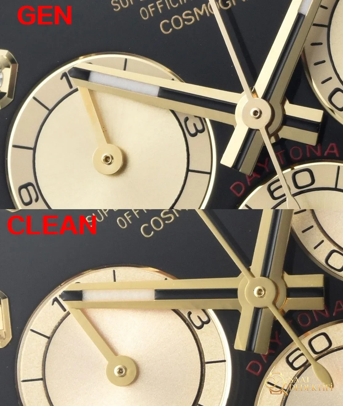[Clean Factory 2025 Yılın Çalışması | Rolex Daytona 4131 mekanizma «Victoria Beckham modeli» gerçek-replika karşılaştırması nihai analizi] - Arka Safir Cam Altında Kalibre Detayı