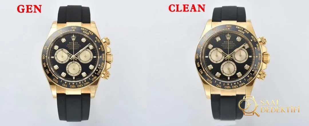 [Clean Factory 2025 Yılın Çalışması | Rolex Daytona 4131 mekanizma «Victoria Beckham modeli» gerçek-replika karşılaştırması nihai analizi] - Bezel Rakam Oyukları Platin Dolgusu
