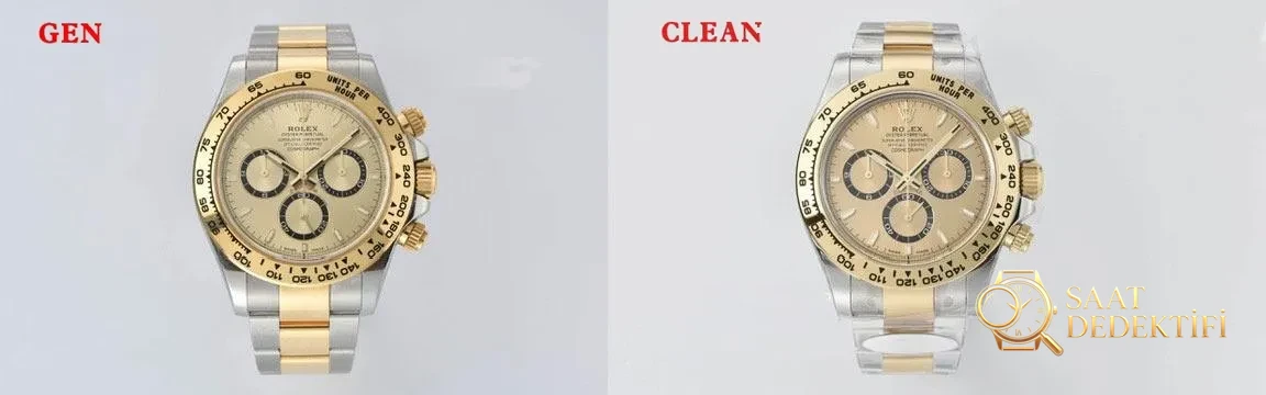 [Clean Factory 2025 Yılın Çalışması | Rolex Daytona 4131 mekanizma «Victoria Beckham modeli» gerçek-replika karşılaştırması nihai analizi] - Kasa Profili ve Kurma Kolu İncelemesi