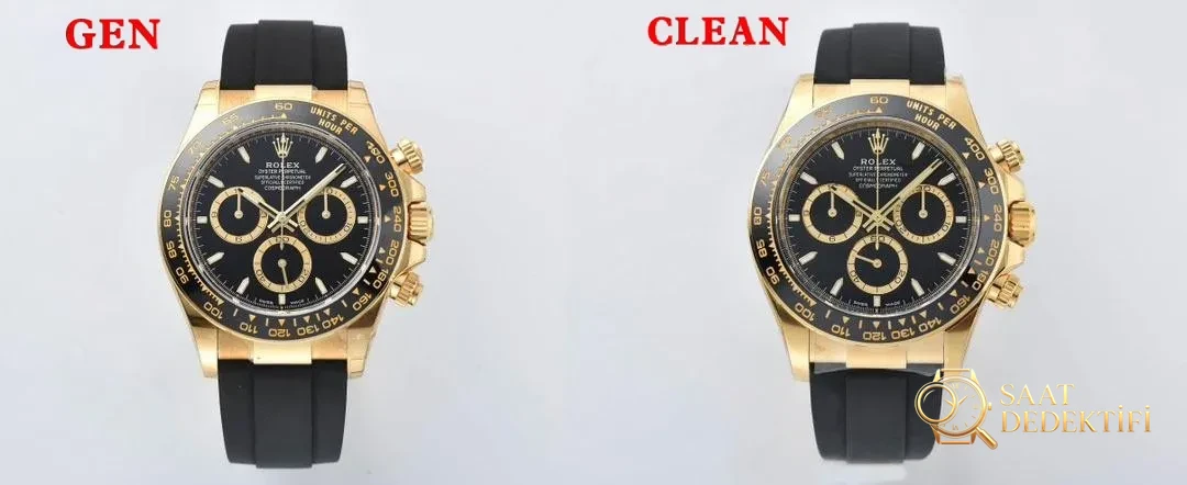 [Clean Factory 2025 Yılın Çalışması | Rolex Daytona 4131 mekanizma «Victoria Beckham modeli» gerçek-replika karşılaştırması nihai analizi] - Kurma Kolu Koruyucusu ve Tepe Logosu