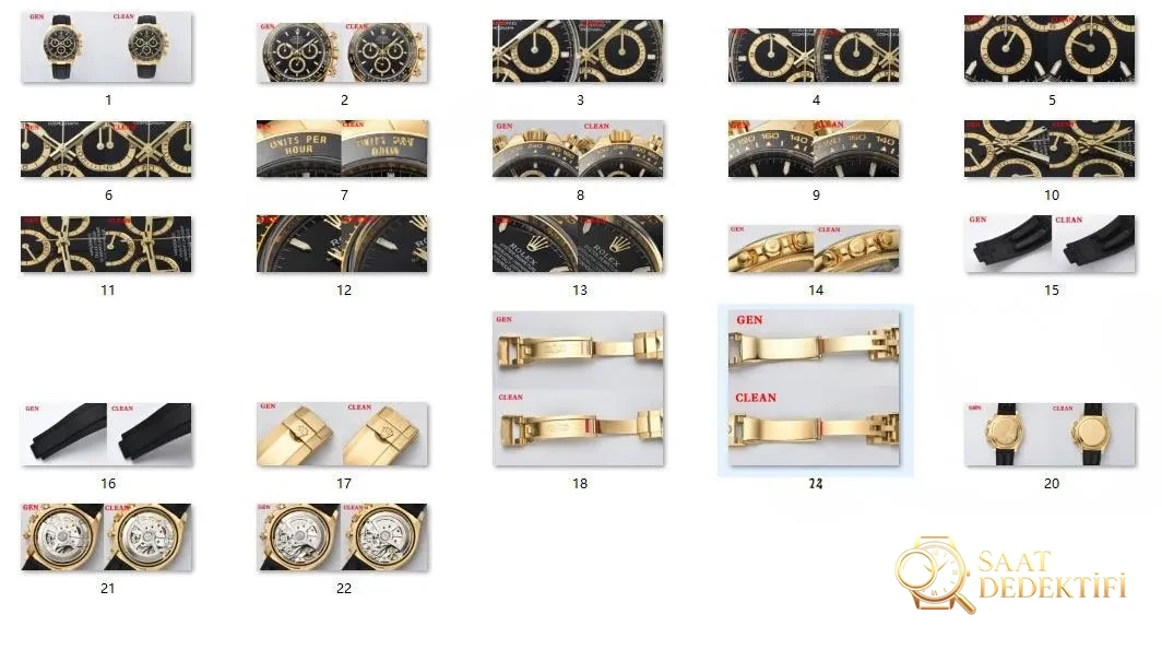 [Clean Factory 2025 Yılın Çalışması | Rolex Daytona 4131 mekanizma «Victoria Beckham modeli» gerçek-replika karşılaştırması nihai analizi] - Saat İndeksleri ve İbre Yüzey Parlaklığı