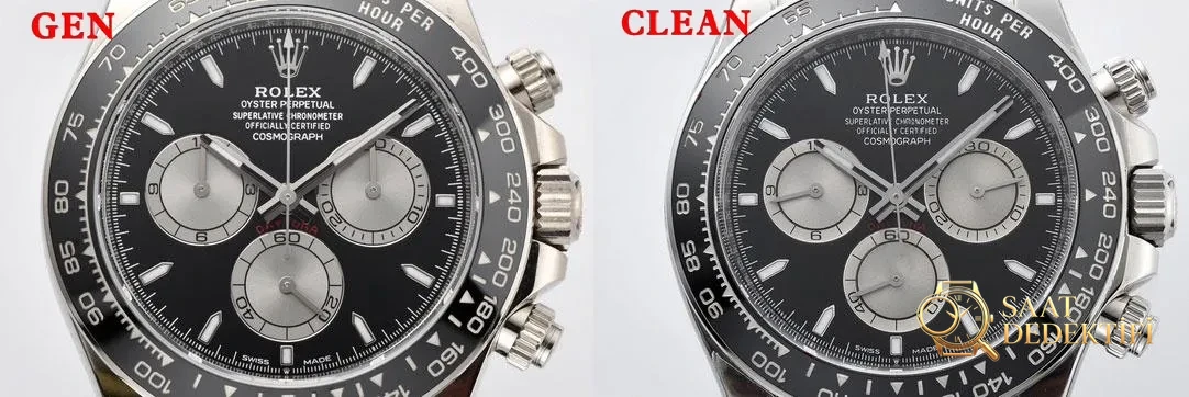 [Clean Factory 2025 Yılın Çalışması | Rolex Daytona 4131 mekanizma «Victoria Beckham modeli» gerçek-replika karşılaştırması nihai analizi] - Safir Kristal Cam Eğimi ve Yansıması