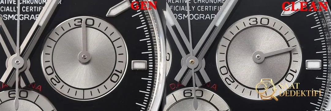 [Clean Factory 2025 Yılın Çalışması | Rolex Daytona 4131 mekanizma «Victoria Beckham modeli» gerçek-replika karşılaştırması nihai analizi] - Kadran Tipografisi ve Yazı Kabartmaları