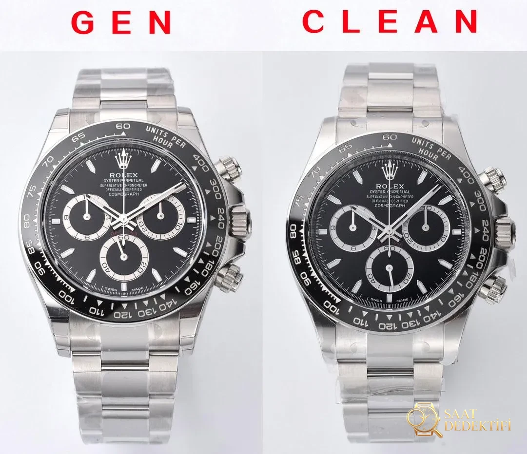 [Clean Factory 2025 Yılın Çalışması | Rolex Daytona 4131 mekanizma «Victoria Beckham modeli» gerçek-replika karşılaştırması nihai analizi] - Bezel Rakam Oyukları Platin Dolgusu