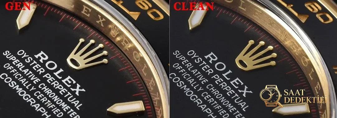 [Clean Factory 2025 Yılın Çalışması | Rolex Daytona 4131 mekanizma «Victoria Beckham modeli» gerçek-replika karşılaştırması nihai analizi] - Bezel Rakam Oyukları Platin Dolgusu