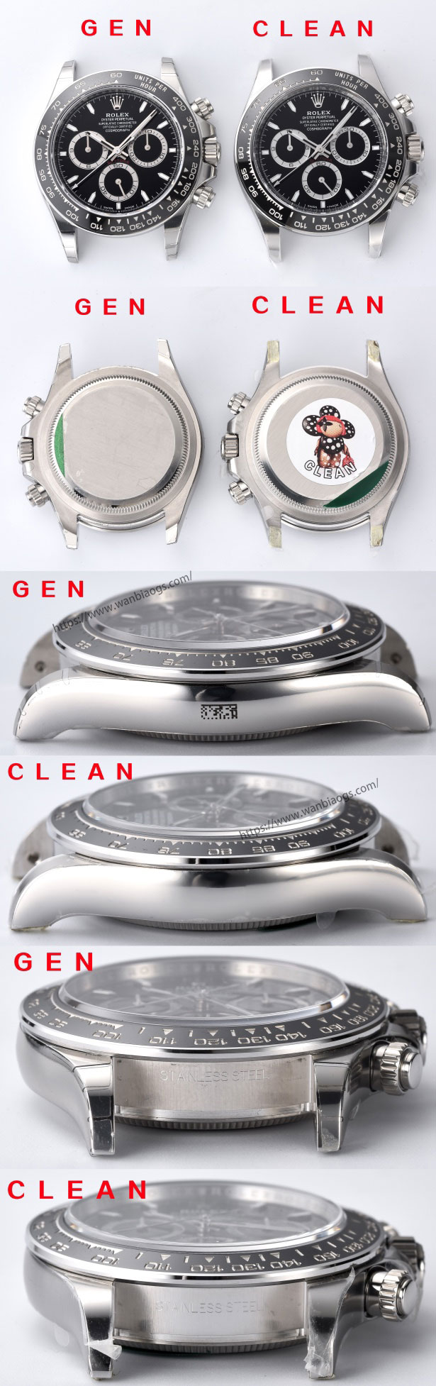 [Clean Factory 2025 Yılın Çalışması | Rolex Daytona 4131 mekanizma «Victoria Beckham modeli» gerçek-replika karşılaştırması nihai analizi] — 51. fotoğraf