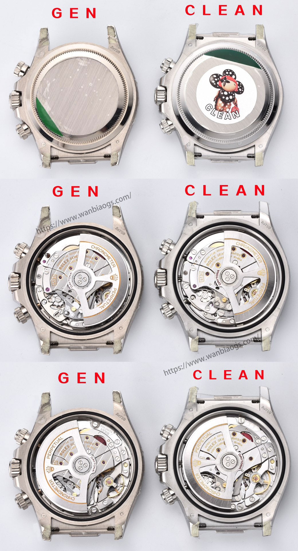 [Clean Factory 2025 Yılın Çalışması | Rolex Daytona 4131 mekanizma «Victoria Beckham modeli» gerçek-replika karşılaştırması nihai analizi] — 66. fotoğraf