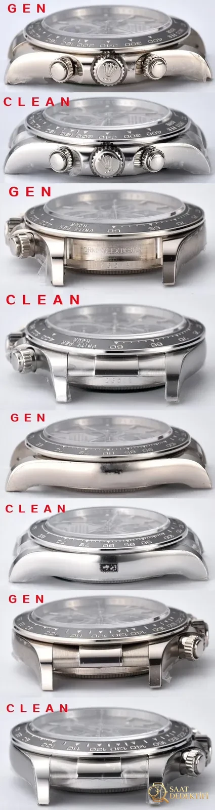[Clean Factory 2025 Yılın Çalışması | Rolex Daytona 4131 mekanizma «Victoria Beckham modeli» gerçek-replika karşılaştırması nihai analizi] - Kordon Dokusu ve Dikiş Detayları