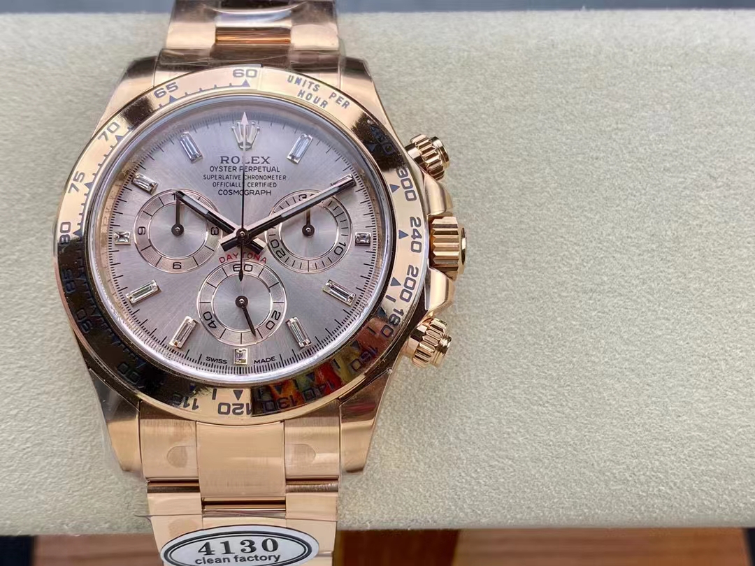 Replika Rolex Daytona Roze Altın Pırlantalı