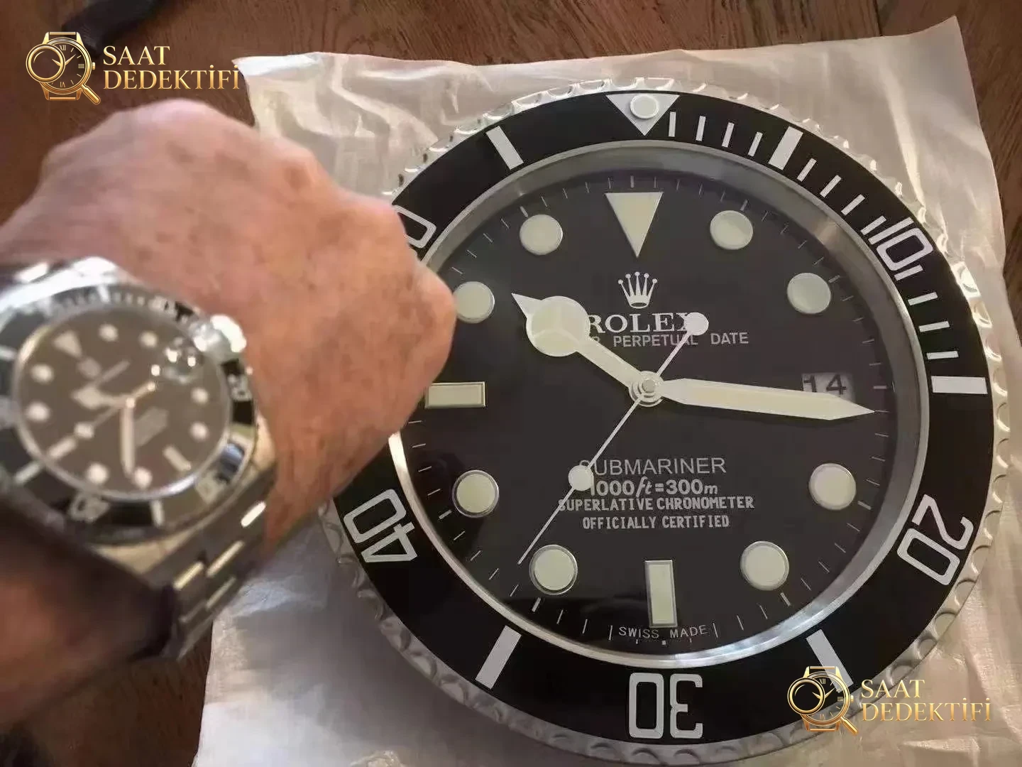 Rolex Siyah Sub Wall Saat