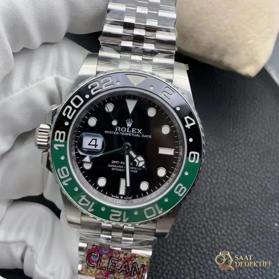 Replika Rolex GMT-Master II Siyah Yeşil Seramik Saat