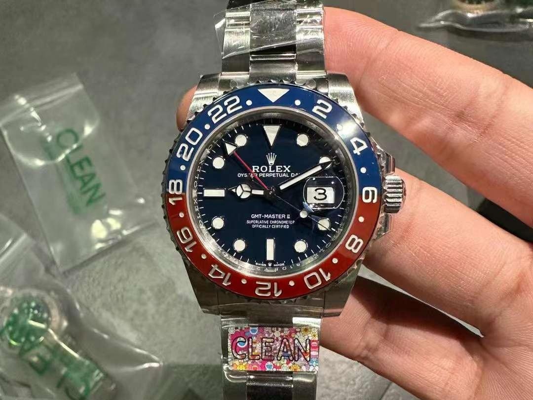 Clean GMT kola bezel: platin mavi kadran ile çelik siyah kadran arasındaki fark nedir? — 3. fotoğraf