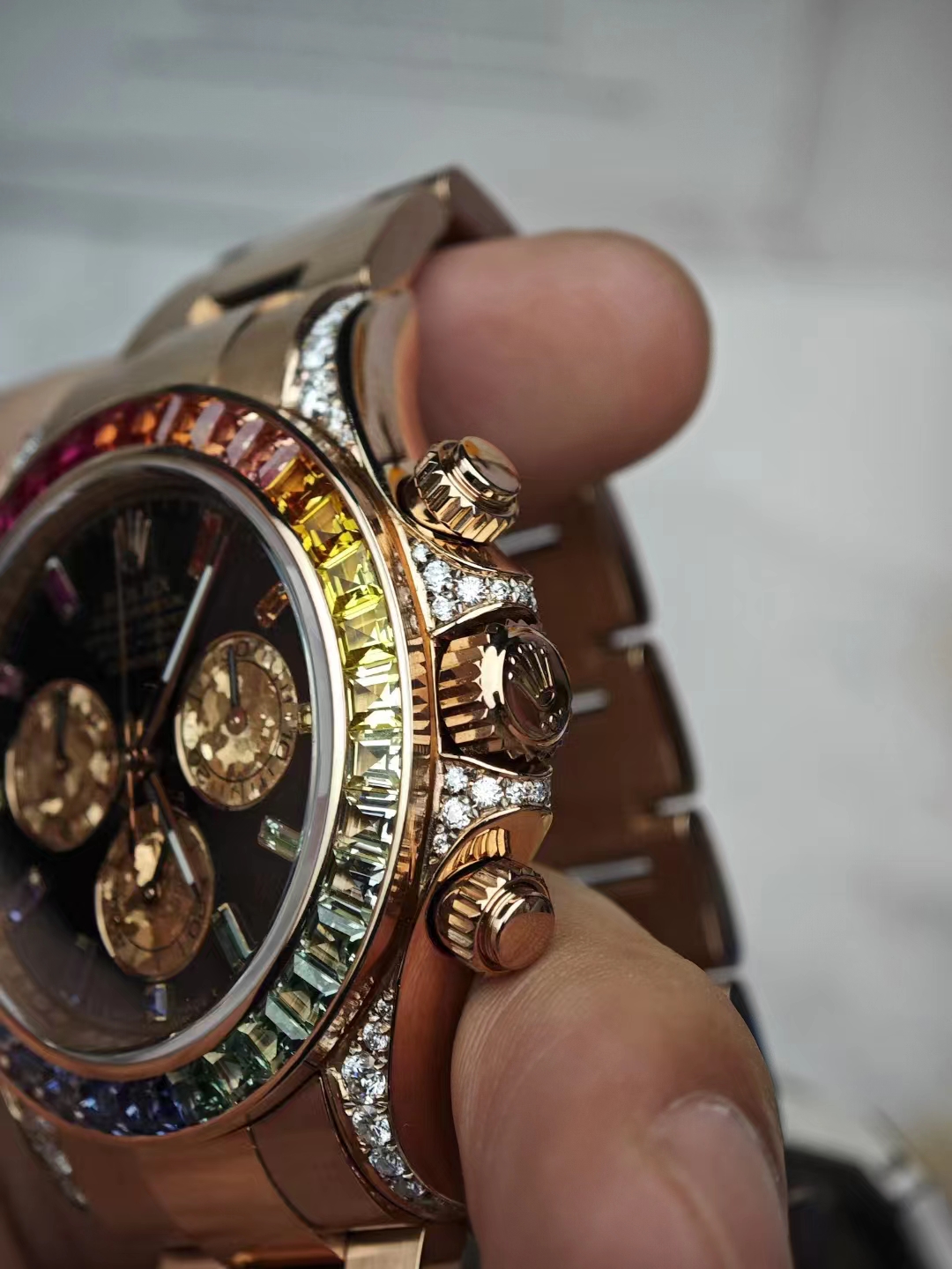 Rolex Daytona Roze Altın Kurma Kolu