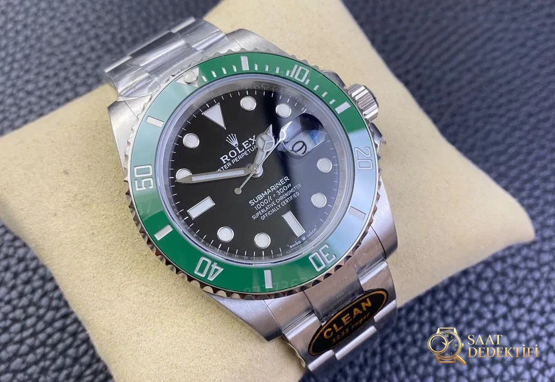 Clean Rolex 126610 Yeşil Su Hayaleti 41 mm - Kadran Detayı ve Bezel İşçiliği