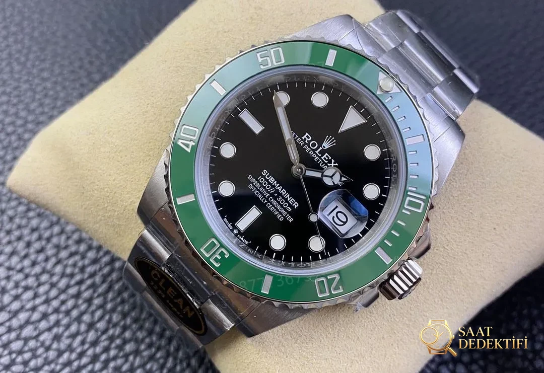 Clean Rolex 126610 Yeşil Su Hayaleti 41 mm - Kasa Profili ve Kurma Kolu İncelemesi