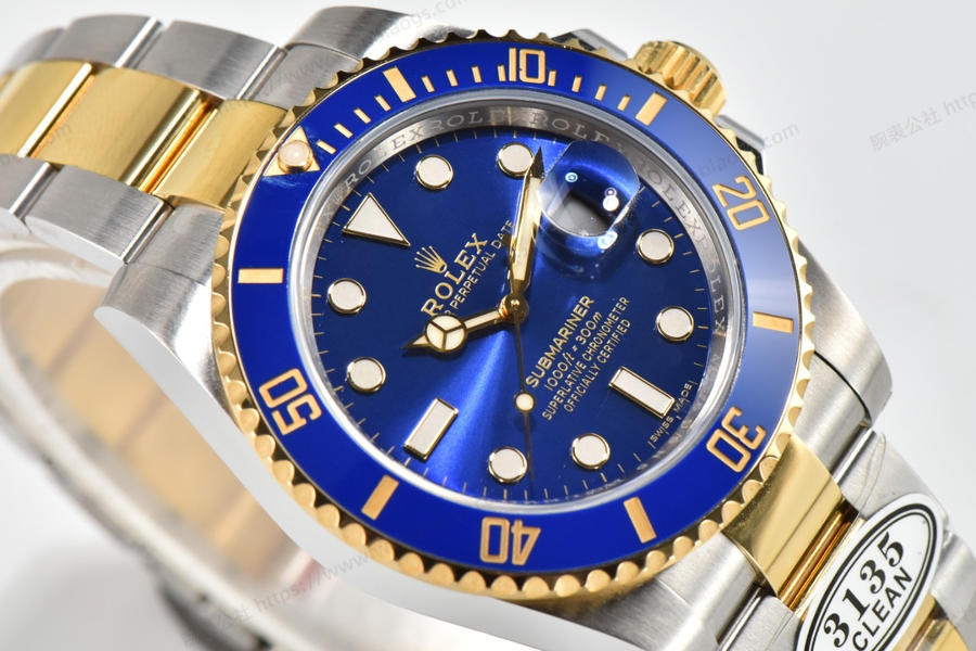 Clean Rolex çift renk altın yeşil su hayaleti kol saati incelemesi — 2. fotoğraf