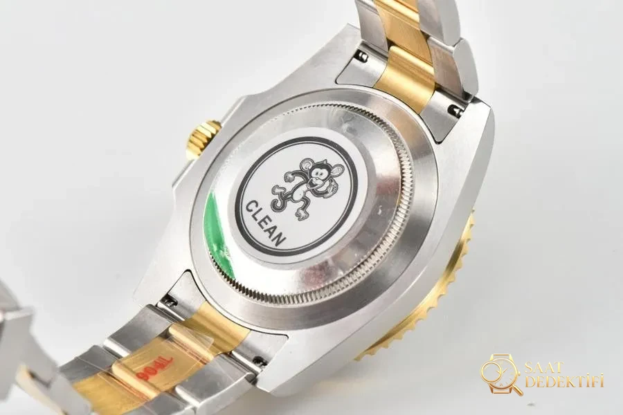 Clean Rolex çift renk altın yeşil su hayaleti kol saati incelemesi - Kasa Profili ve Kurma Kolu İncelemesi
