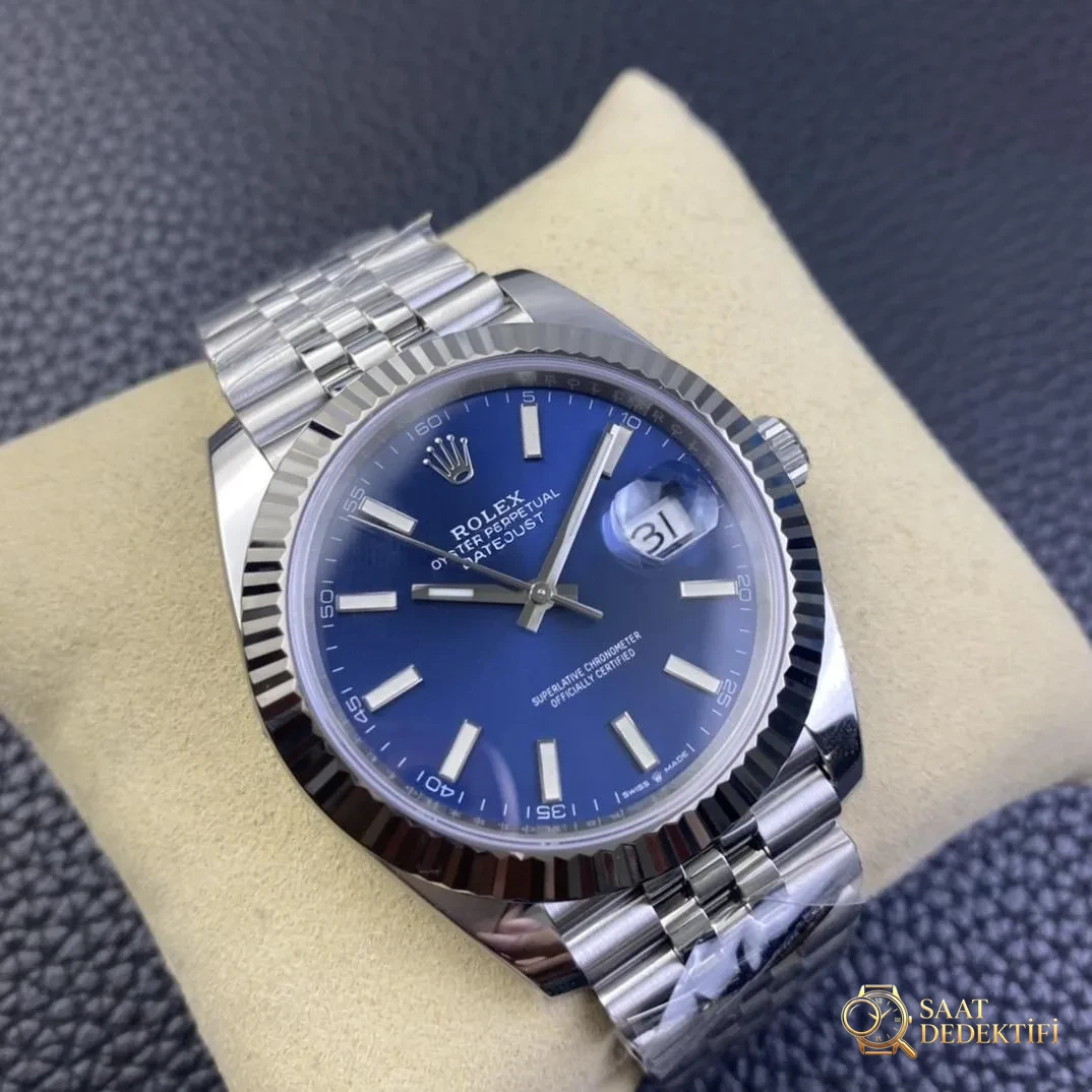 Clean Rolex Datejust 41 mavi kadranın işçiliği nasıl? - Kasa Profili ve Kurma Kolu İncelemesi