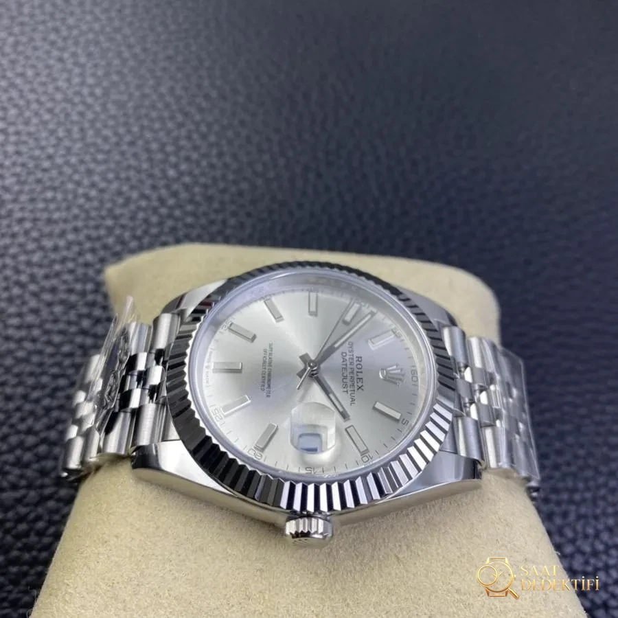 Clean Rolex Datejust Serisi m126334 (Beyaz Kadran) Kol Saati - Makro Kadran ve İndeks İşçiliği