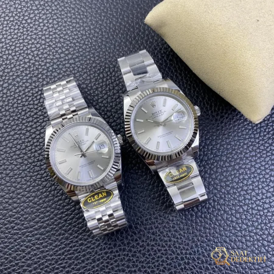 Clean Rolex Datejust Serisi m126334 (Beyaz Kadran) Kol Saati - Yan Profil ve Kordon Bağlantısı