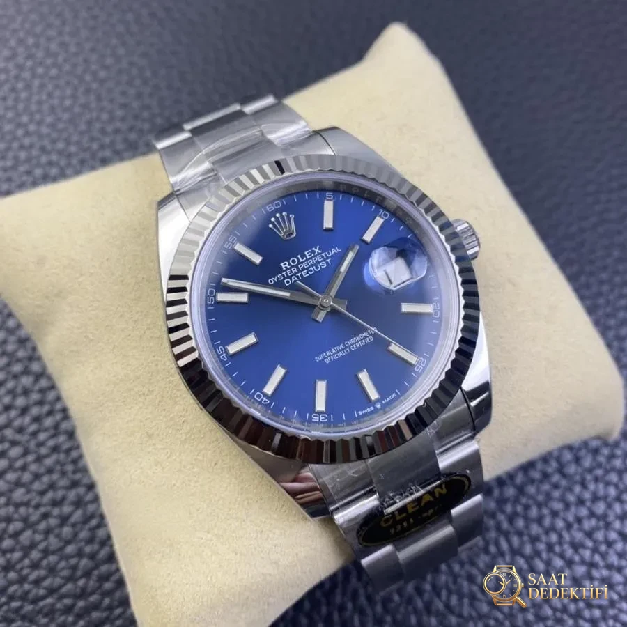 Clean Rolex Datejust serisi m126334 (mavi kadran) kol saati - Kasa Profili ve Kurma Kolu İncelemesi