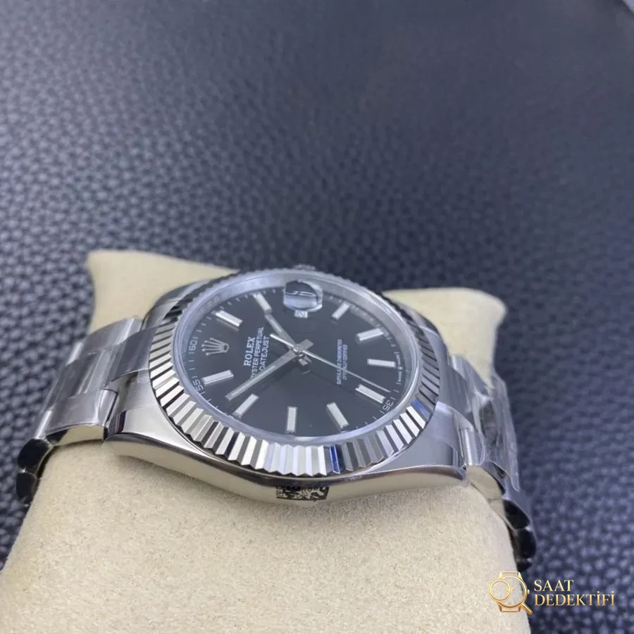 Clean Rolex Datejust Serisi m126334 (Siyah Kadran) Kol Saati - Bilezik, Toka ve Klips Mekanizması