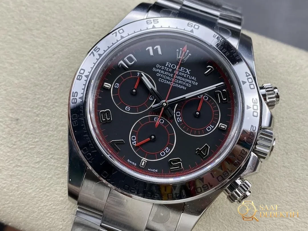 Clean Rolex Daytona 116509 beyaz altın kırmızı şeytan Dai bir bakışta belli olur mu? - Kasa Profili ve Kurma Kolu İncelemesi