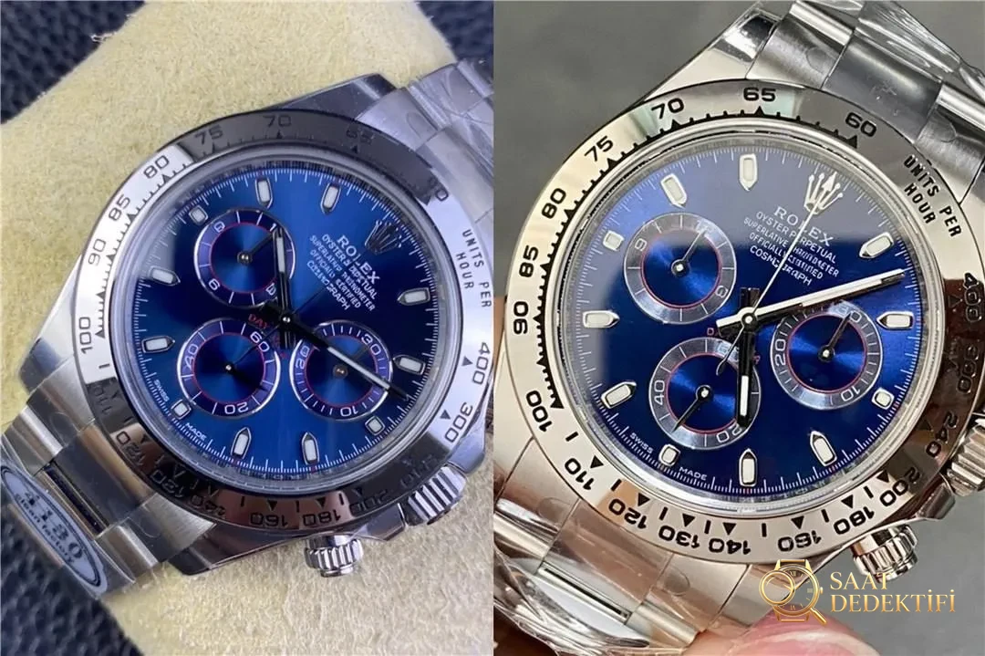 Clean Rolex Daytona Mavi Kadran ile BT Factory Karşılaştırması: Hangisi Orijinaline Daha Sadık? Nasıl Seçmeli? - Kadran Detayı ve Bezel İşçiliği
